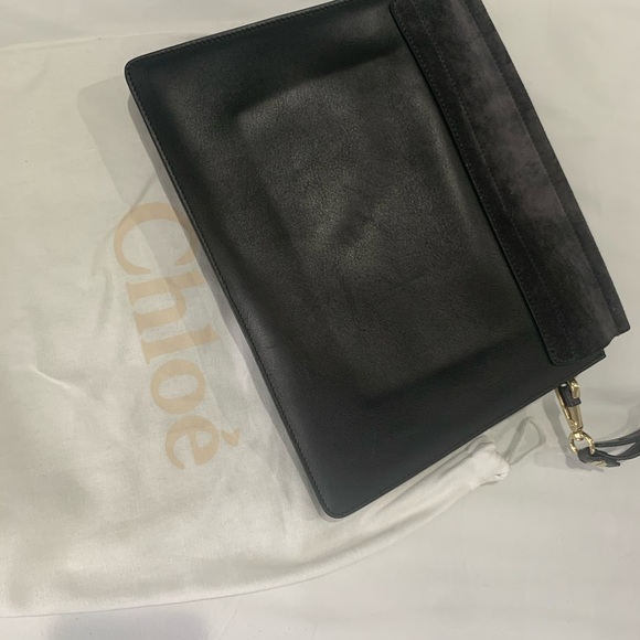 Chloe Faye Suede Calfskin Medium - Dark Grey - Picture 7 of 8